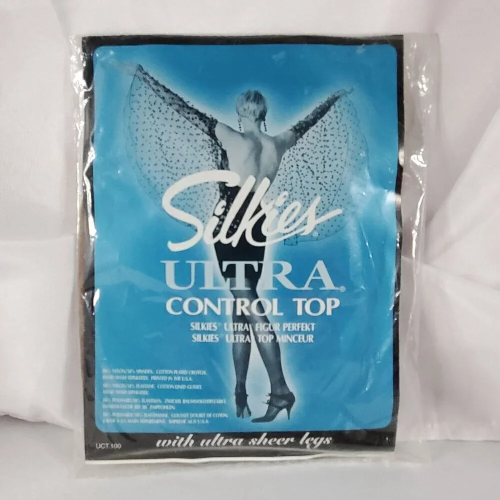 2 Silkies Ultra Control Top Pantyhose XL Sheer Legs UCT-100 Beige Nylon/Spandex